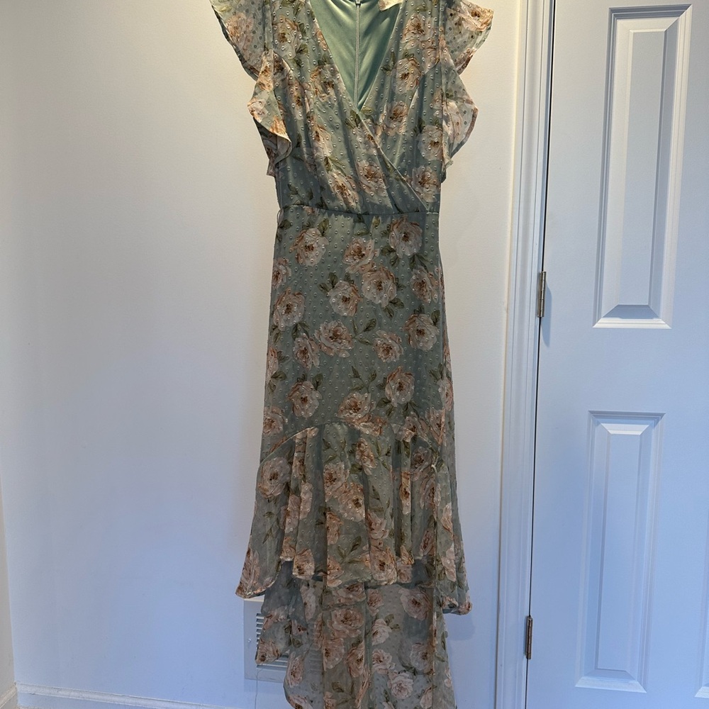 Altar'd State Floral Maxi Dress - Green and Pink